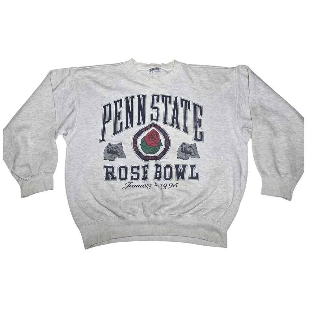 Vintage Penn State Rose Bowl 1995 Sweatshirt Baggers Grey Mens XL‎ RB9525